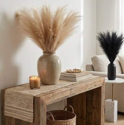 Large Artificial Pampas Grass (20/40 Pack) | Faux Reed Stems for Minimalist Home Decor & Wedding Floral Arrangements | Silk Boho Dried Flower Alternative