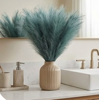 Large Artificial Pampas Grass (20/40 Pack) | Faux Reed Stems for Minimalist Home Decor & Wedding Floral Arrangements | Silk Boho Dried Flower Alternative