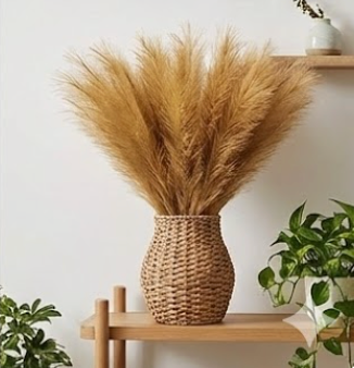 Large Artificial Pampas Grass (20/40 Pack) | Faux Reed Stems for Minimalist Home Decor & Wedding Floral Arrangements | Silk Boho Dried Flower Alternative