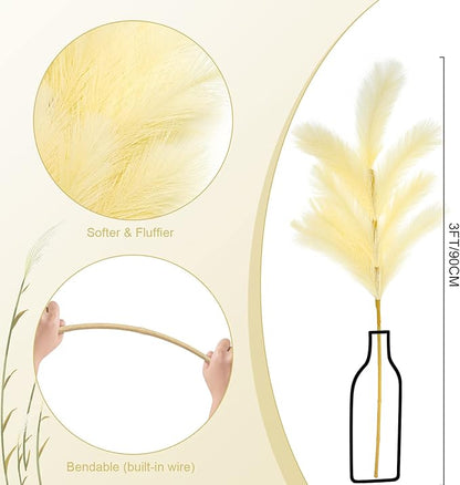 Feather feel Artificial Pampass Grass - Gradient 3ft,21inch for pet friendly home decoration