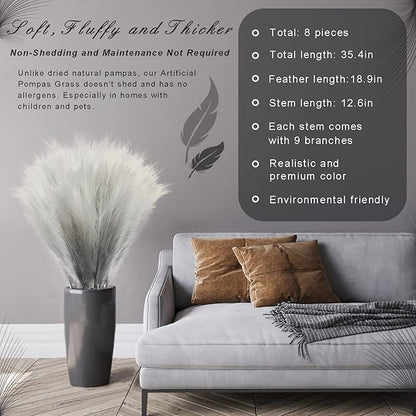 Feather feel Artificial Pampass Grass - Gradient 3ft,21inch for pet friendly home decoration