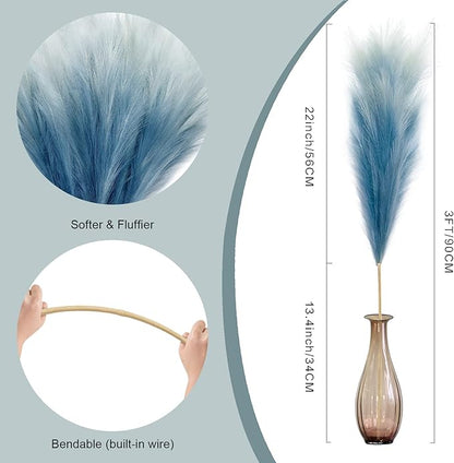 Feather feel Artificial Pampass Grass - Gradient 3ft,21inch for pet friendly home decoration