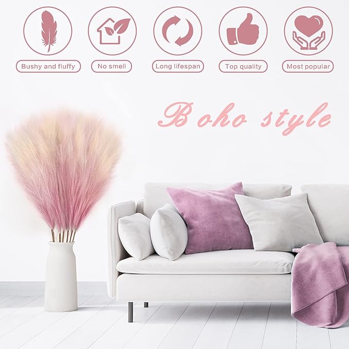 Feather feel Artificial Pampass Grass - Gradient 3ft,21inch for pet friendly home decoration