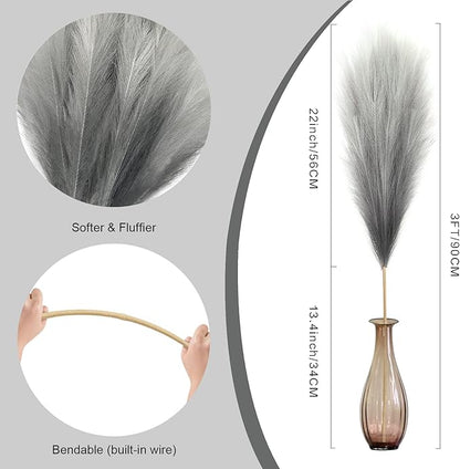 Feather feel Artificial Pampass Grass - Gradient 3ft,21inch for pet friendly home decoration